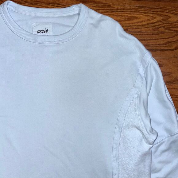 Aerie Light Blue Oversized Casual Cotton Blend Pullover Size Small - Picture 9 of 14